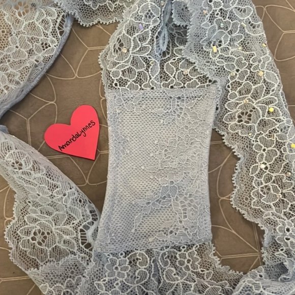 NWT Victoria's Secret Dream Angels Embellished Brazilian Panty Baby Blue Sz S - Picture 4 of 6